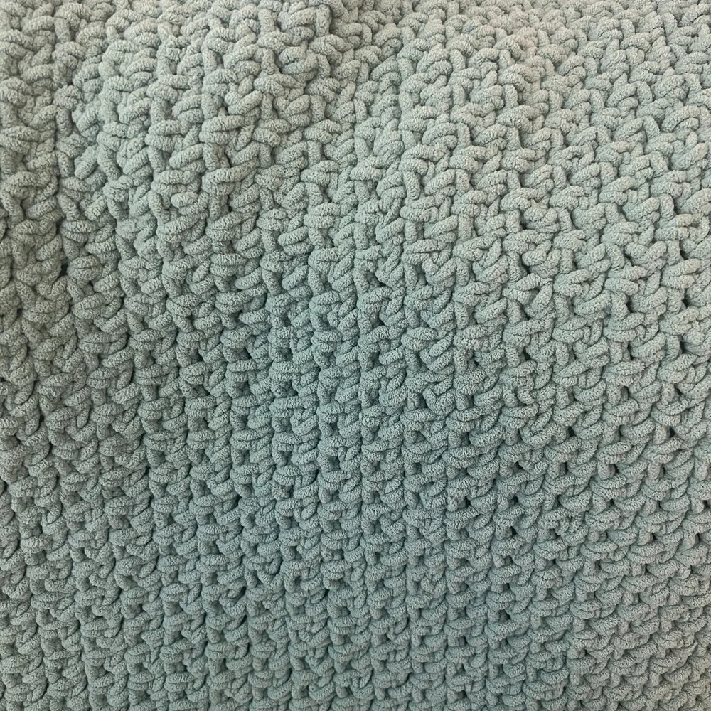 Vintage Handmade Turquoise Crochet Blanket Afghan 45' x75